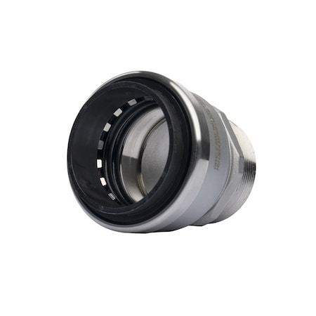 Quickfitting 2in Push-to-Connect x 2in MNPT Stainless Steel Male Straight Adapter Fitting SS872MR